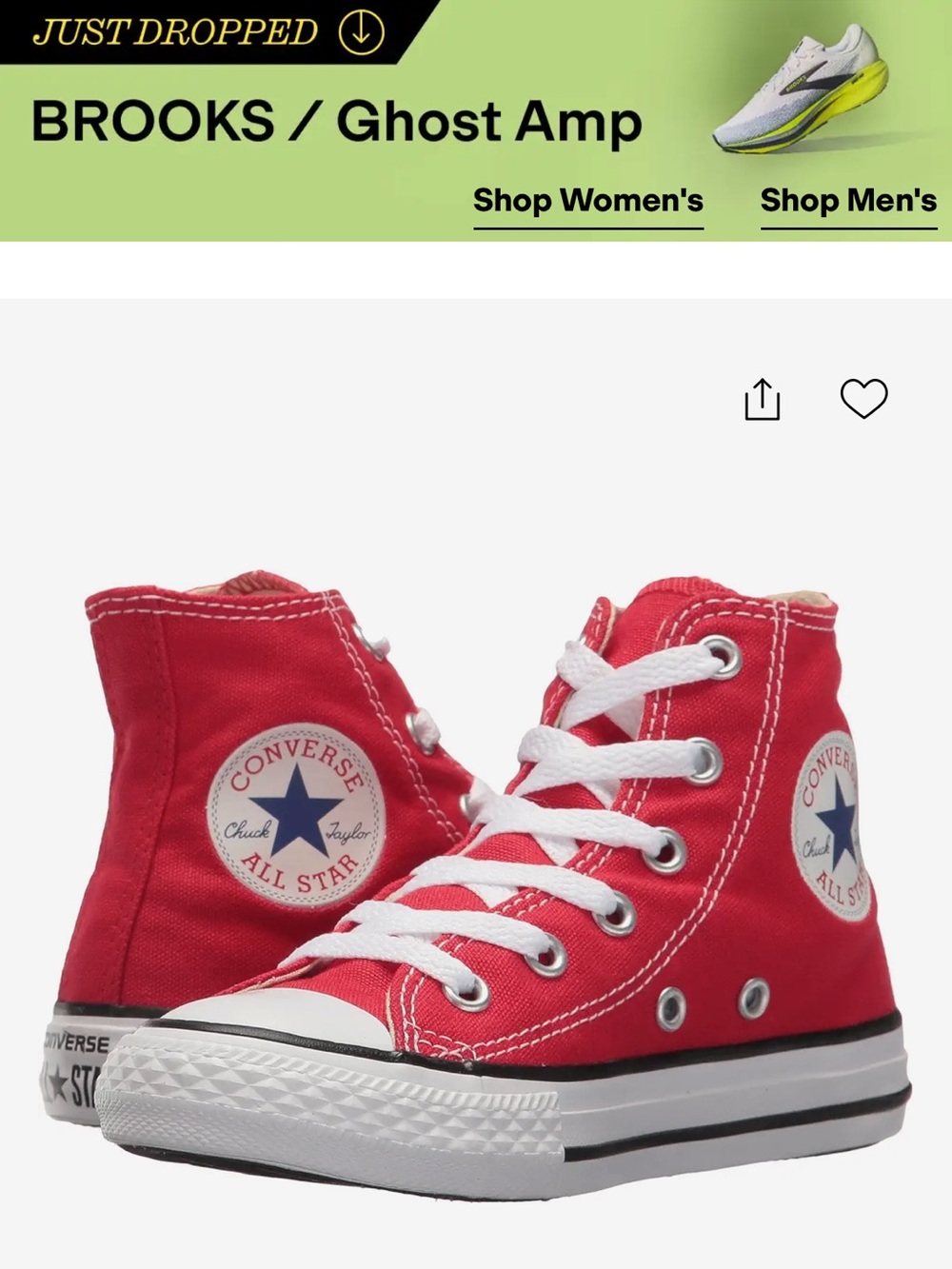 Converse Kids Red High Top Sneakers